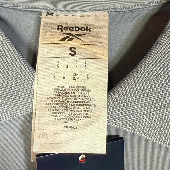 Reebok Men's Short Sleeve Performance Training Polo Shirt - Vintage Blue Small - Picture 4 of 6